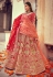 Red silk bridal lehenga choli 104