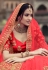 Red satin a line lehenga choli 4513