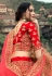 Red satin a line lehenga choli 4513