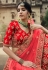 Red satin a line lehenga choli 4506