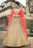 Beige satin a line lehenga choli 4508