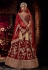 Maroon velvett embroidered bridal lehenga choli 2009