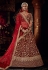 Maroon velvett embroidered bridal lehenga choli 2012