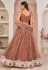 Brown net sequins work lehenga choli 9776