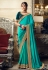Turquoise silk saree with blouse 3402