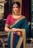 Blue silk saree with blouse 3410