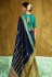 Navy blue brasso festival wear saree 1006