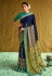 Navy blue brasso festival wear saree 1006