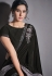 Black lycra party wear saree with blouse 41814