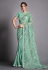 Light green lycra net party wear saree with blouse 41816