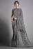 Grey lycra net festival wear saree 41817