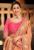 Peach silk saree with blouse 1505