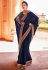 Navy blue organza festival wear saree 21006