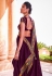 Purple organza saree with blouse 21007