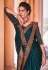 Teal organza festival wear saree 21010