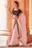 Pink organza saree with blouse 21011