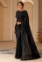 Black georgette saree with blouse 381F