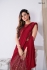 Red sequins work lycra readymade saree 10213a