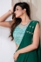 Bottle green sequins work lycra readymade saree 10413b