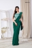 Bottle green sequins work lycra readymade saree 10413b