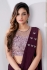 Wine sequins work lycra readymade saree 10413c