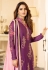 Purple satin georgette pant style suit 11035