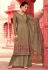 Brown crepe palazzo suit 7521