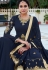 Navy blue georgette abaya style anarkali suit 596