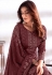 Wine cotton silk kameez with pant 2145