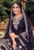 Navy blue faux georgette sharara suit 2010