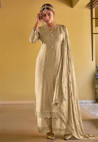 Beige viscose palazzo suit 2169