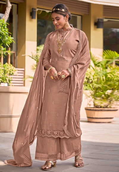 Brown viscose palazzo suit 2172