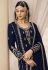 Navy blue faux georgette sharara suit 73003C