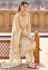 Cream viscose georgette kameez with pant 10101