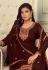Brown faux georgette kameez with palazzo 3106