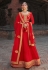 Red georgette abaya style anarkali suit 22301