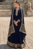 Navy blue georgette abaya style anarkali suit 22306