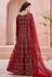 Maroon net abaya style anarkali suit 1002