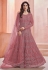 Pink net abaya style anarkali suit 1004