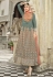 Sea green silk center slit anarkali suit 1002a