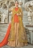 Orange silk jacket style designer long choli lehenga 1003a