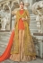 Orange silk jacket style designer long choli lehenga 1003a