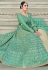 Sea green silk long anarkali suit 1004a