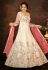 Off white net long anarkali suit 7791