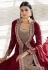 Maroon georgette jacket style suit 8481