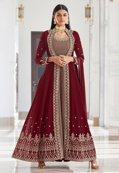 Aashirwad Creation Indian Georgette Salwar Suit with Jacket, Size: None at  Rs 1395 in Surat