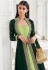 Green georgette jacket style suit 8482