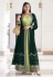 Green georgette jacket style suit 8482