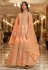 Peach net long anarkali suit 3006