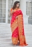 Pink banarasi silk saree with blouse 5371